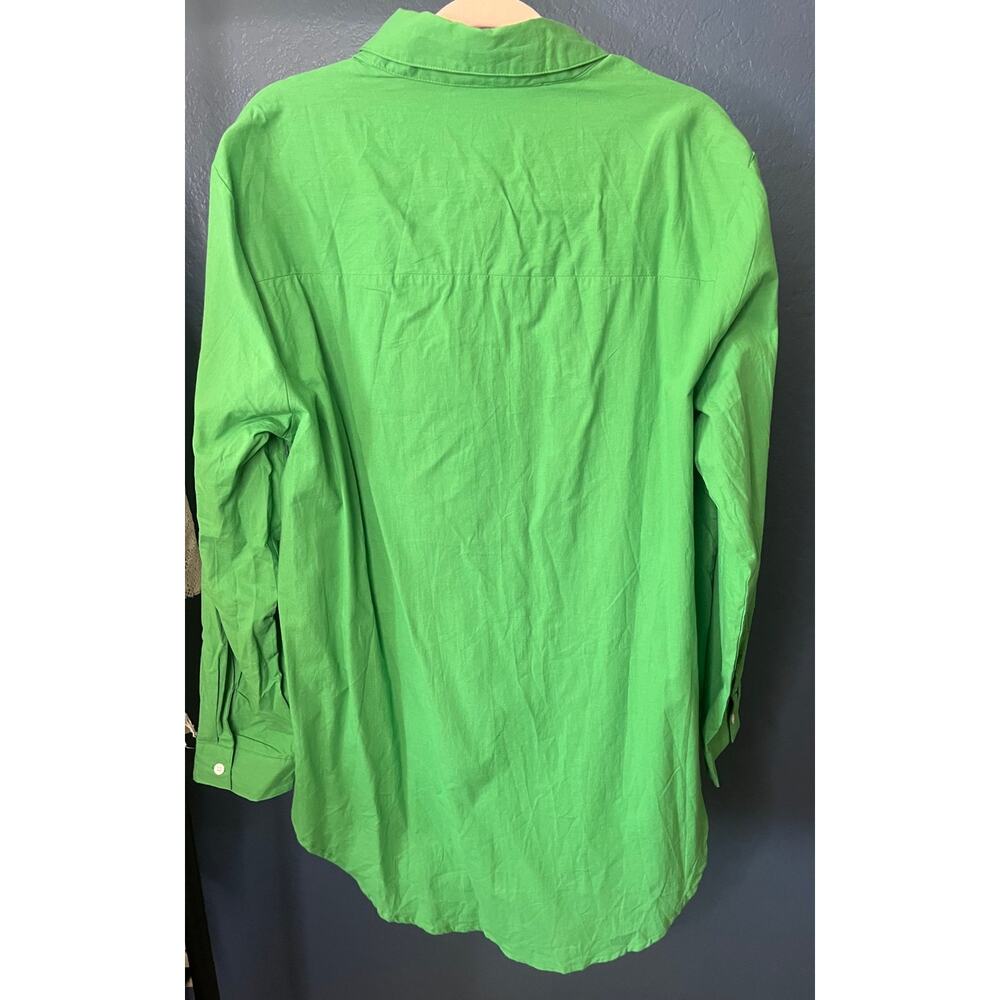SNDYS Everyday Bello Shirt Green Poplin Button-Up Blouse Size S US 4 NWT - Picture 4 of 7